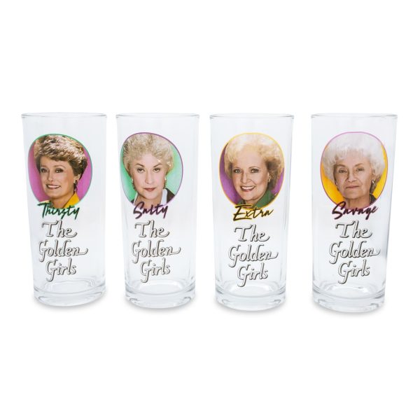 The Golden Girls Frames Logo 10-Ounce Tumbler Glasses | Set of 4 Hot on Sale