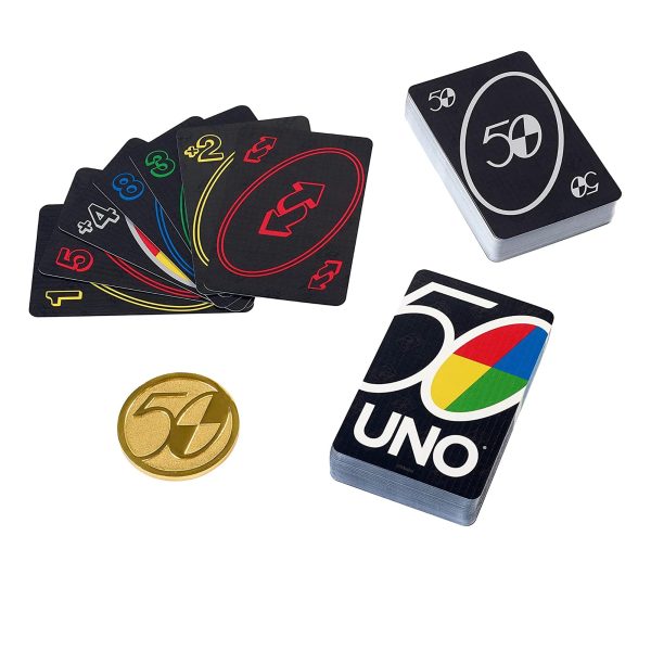 UNO Premium 50th Anniversary Edition Matching Card Game Hot on Sale