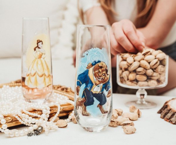 Disney Beauty and the Beast 9-Ounce Stemless Fluted Glassware | Set of 2 Online Hot Sale - Image 3