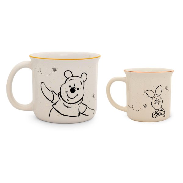 Disney Winnie the Pooh and Piglet Ceramic Camper Mugs | Set of 2 For Discount - Image 2