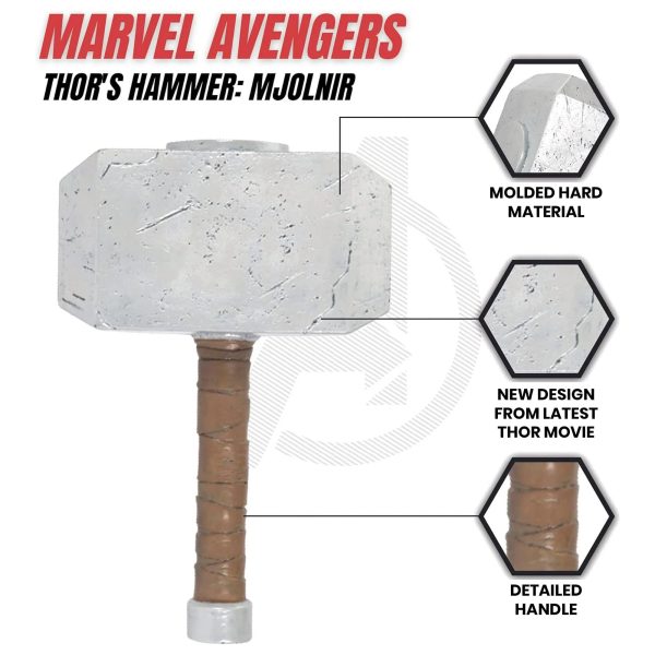 Marvel Thor Mjolnir Hammer Costume Accessory Fashion - Image 4
